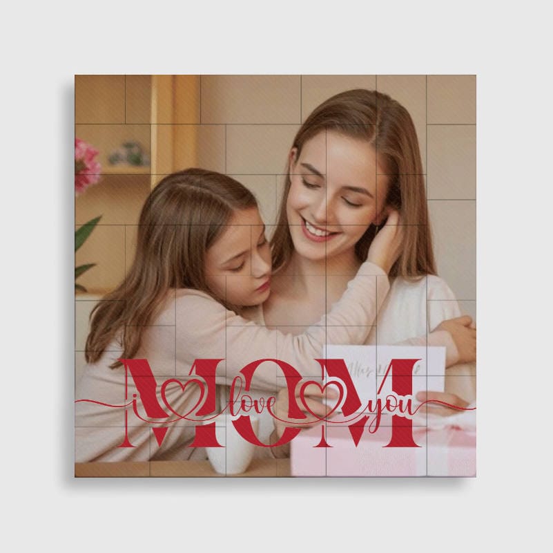 I Love You Mom Custom Brick Puzzle for Mother's Day Gift