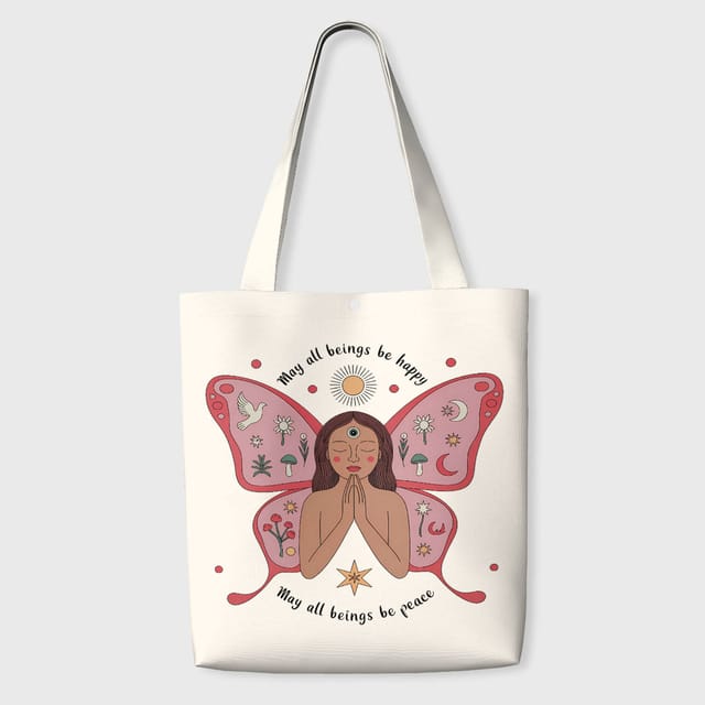 Third Eye Butterfly Spiritual Tote Bag for Yoga & Daily Gifting