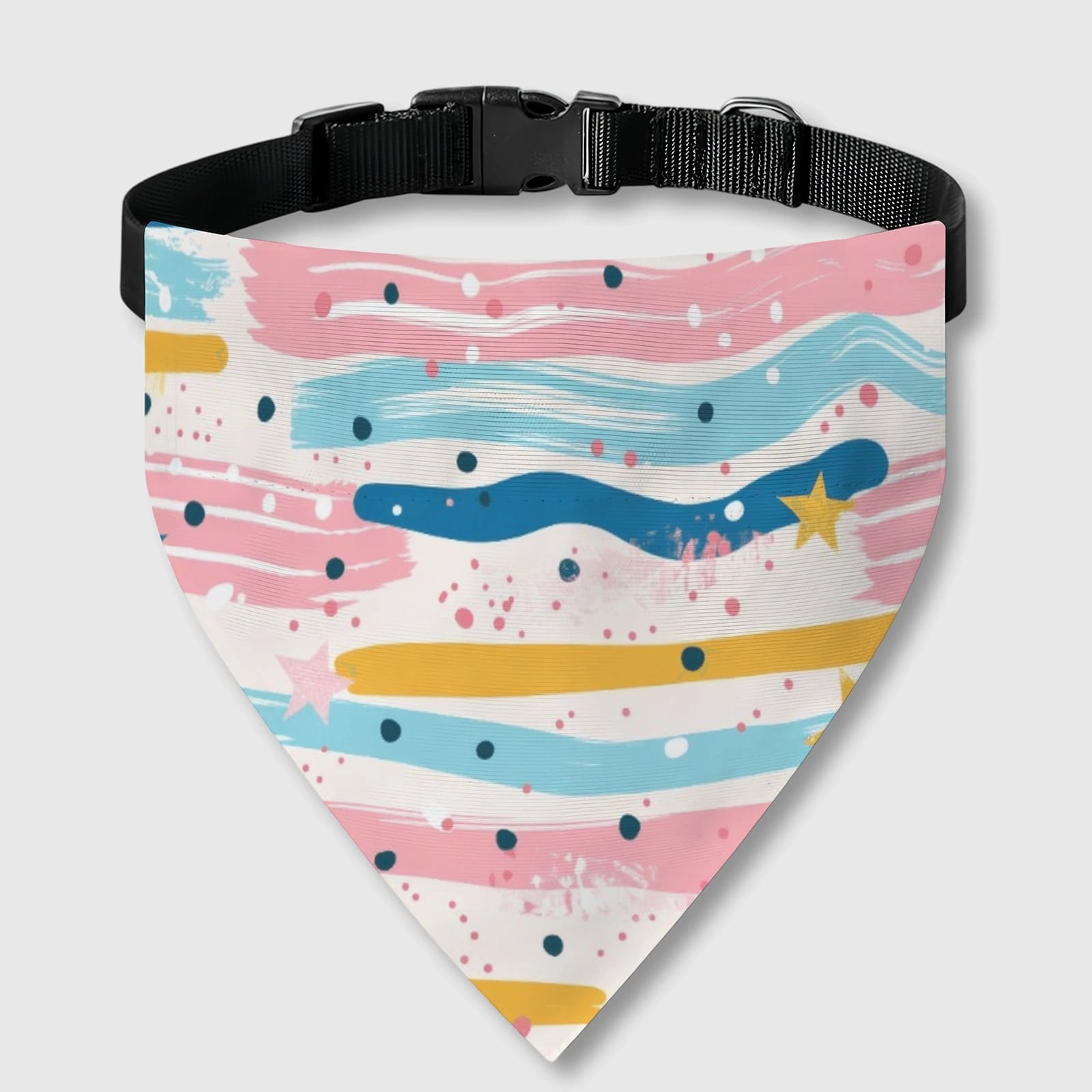 Pastel Star Stripe Pet Bandana for Dogs Cats Daily Use