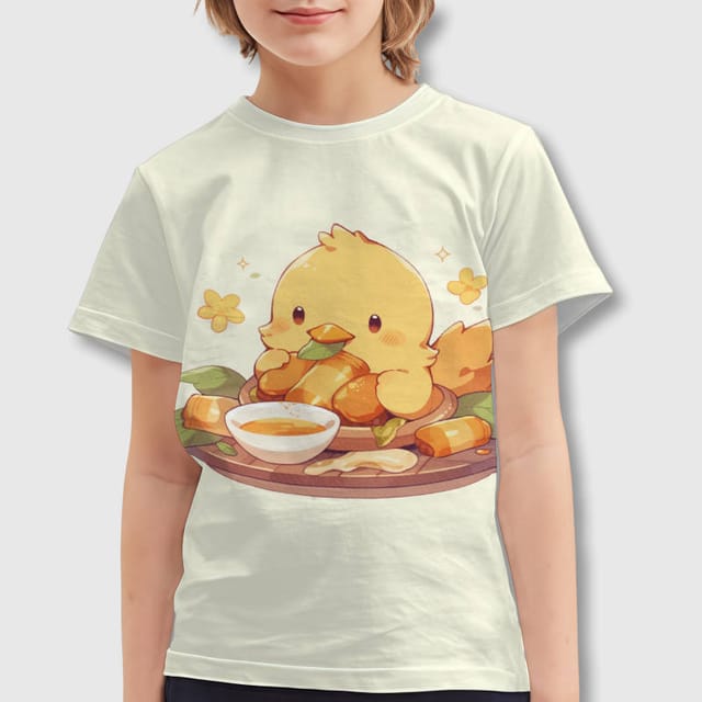 Cute Cartoon Chick Kids Tee for Boys Girls Daily Wear