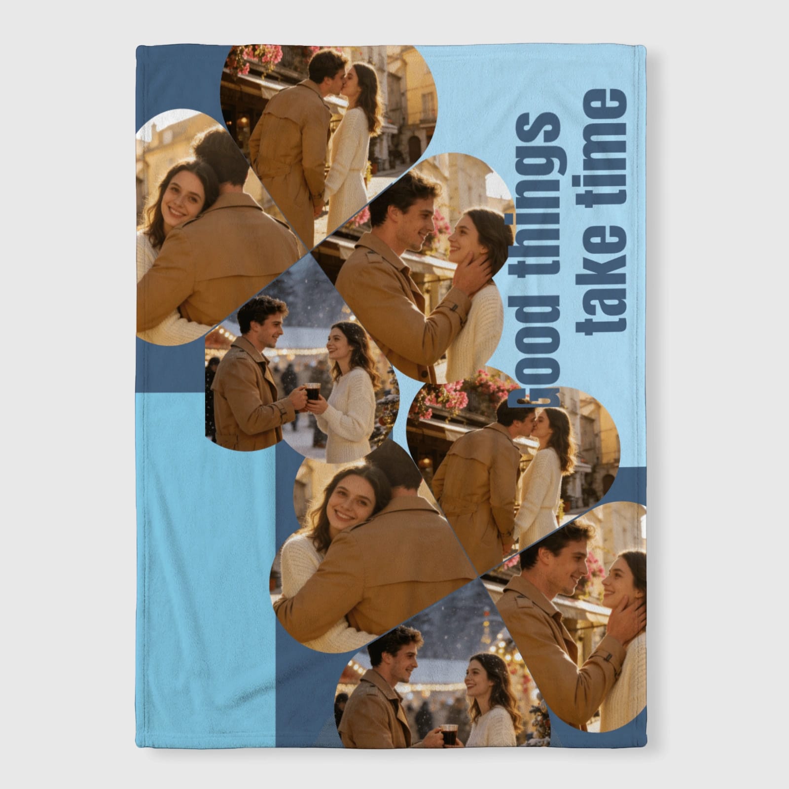 Custom Romantic Photo Quote Throw Blanket for Couple Anniversary Gifts