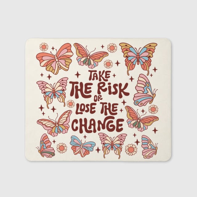 Retro Butterfly Motivational Quote Mouse Pad for Office Gifting