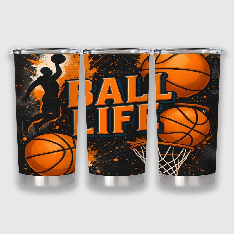 Basketball Ball Life 20oz Tumbler for Sports Fans