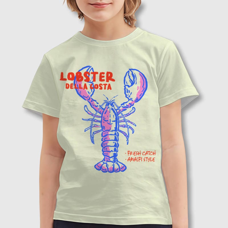 Lobster Graphic Kids Short Sleeve T-Shirt for Summer Daily Wear