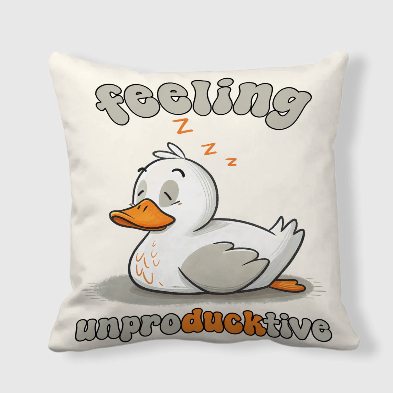 Funny Duck Pun Throw Pillow for Duck Lovers Gift