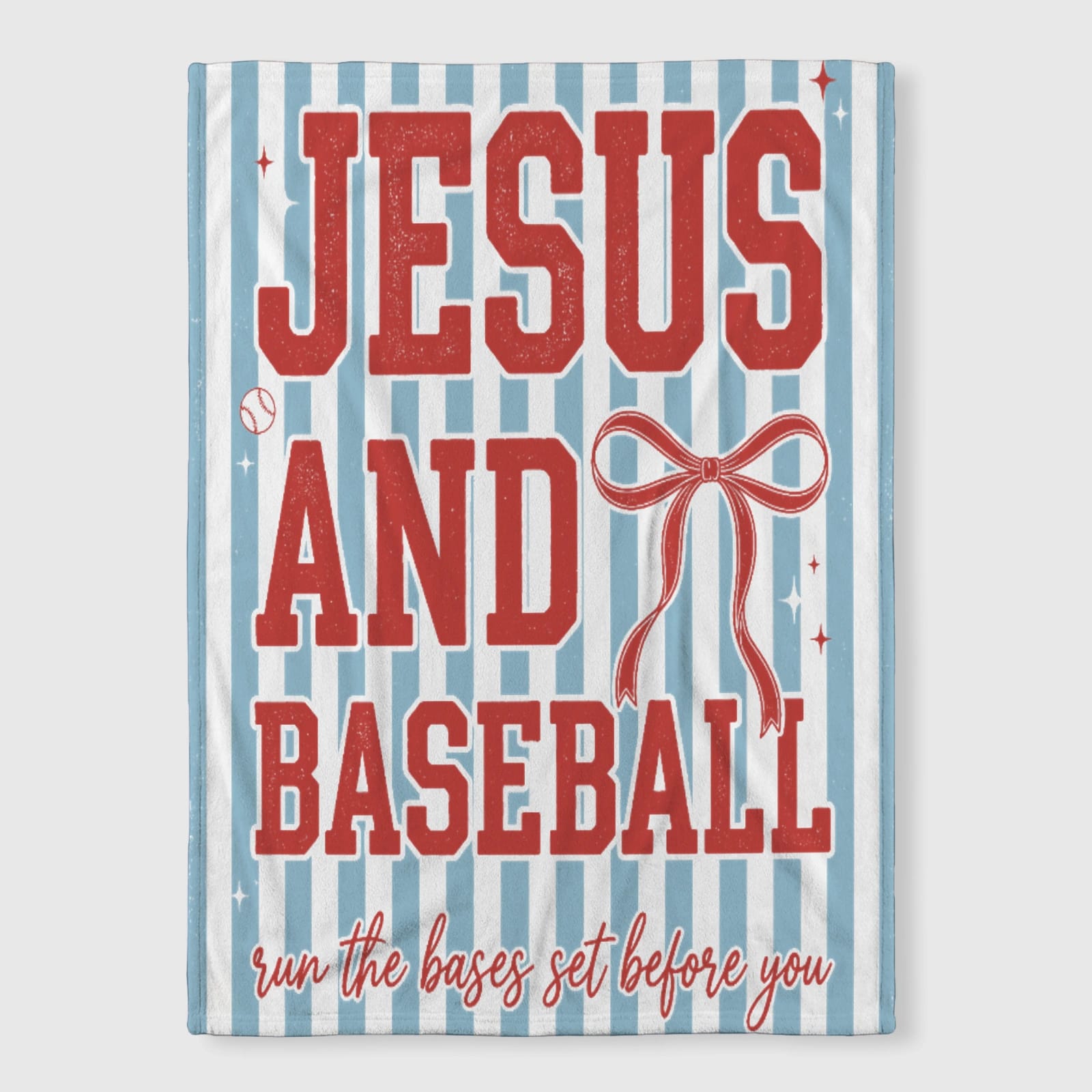 Jesus & Baseball Fleece Blanket for Faith Sports Fan Gift