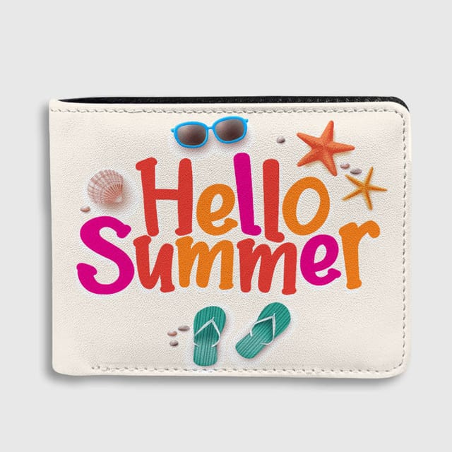 Hello Summer Beach Themed Bifold Wallet Ideal Birthday Vacation Gift for Her Him