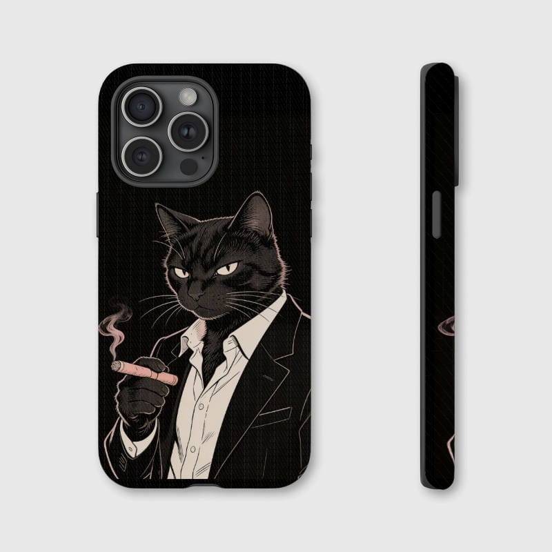 Gangster Black Cat Magnetic Phone Case For Cat Lovers Gift - 1
