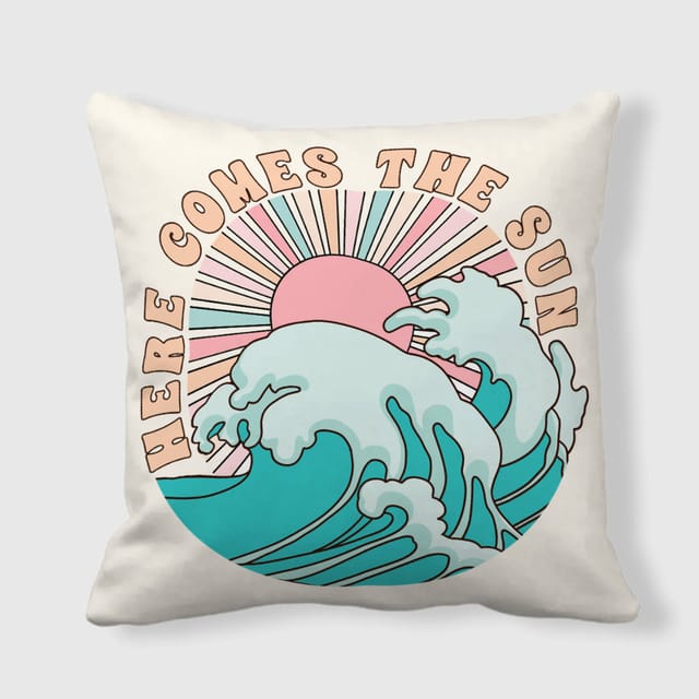Retro Ocean Sun Throw Pillow for Beach Lovers Home Decor