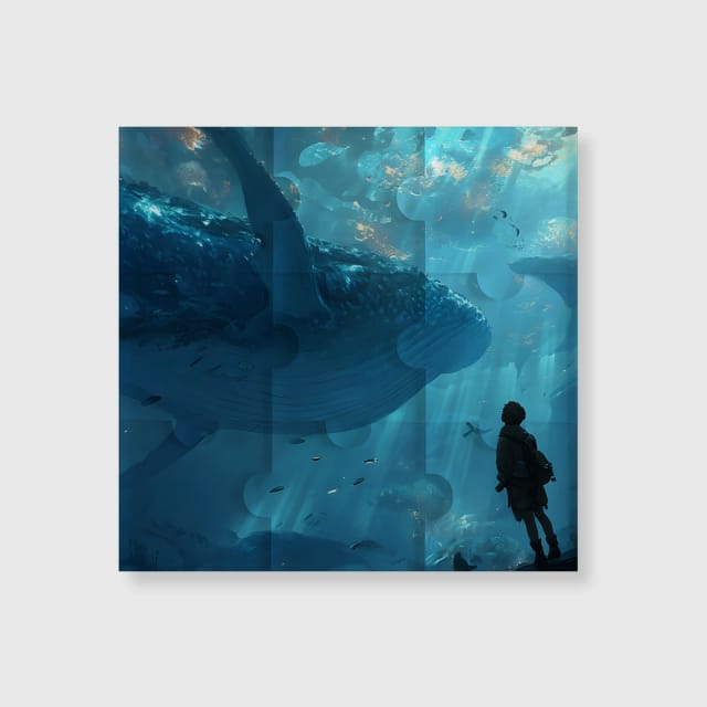Deep Sea Whale Jigsaw Fridge Magnet for Nature Lovers Gift