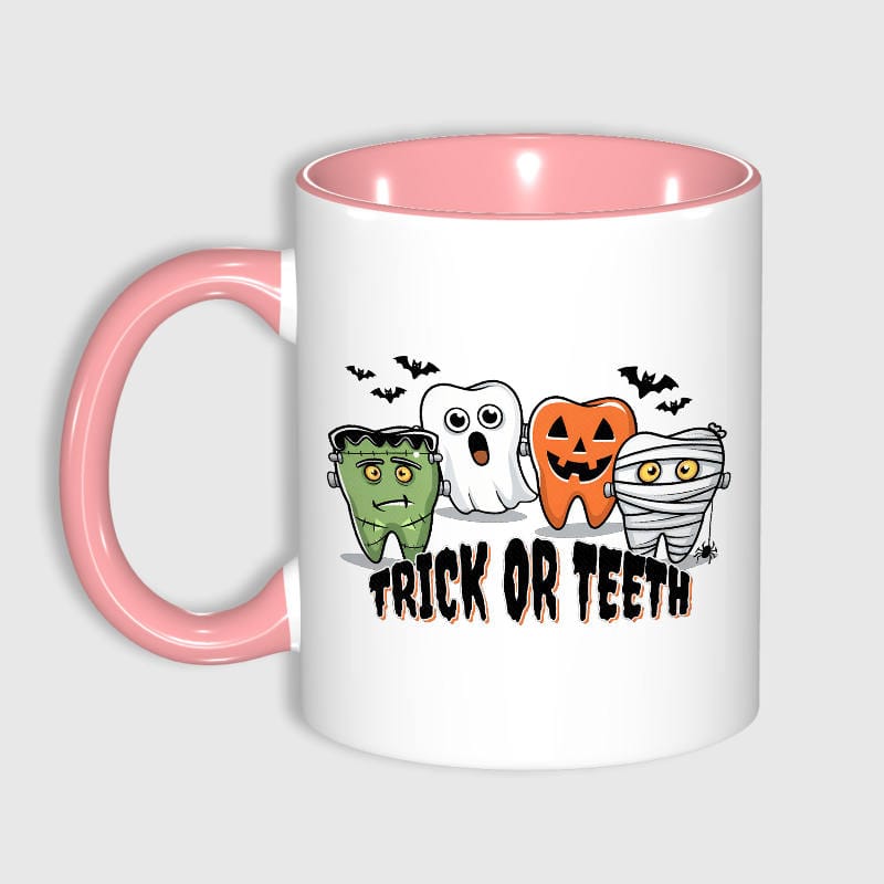Funny Trick Or Teeth Mug for Dentist Halloween Gift