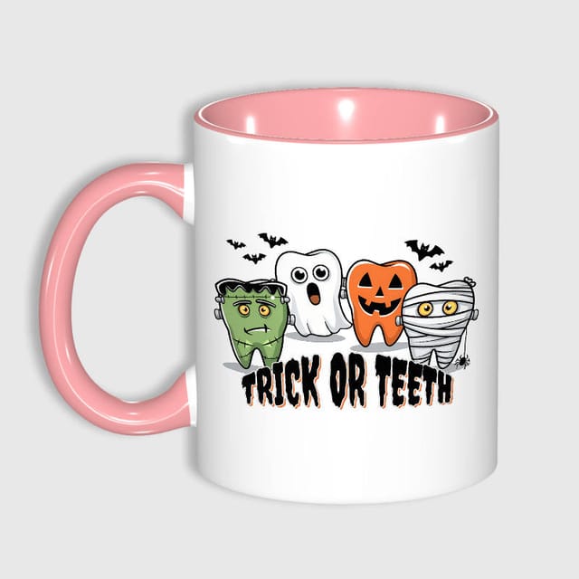 Funny Trick Or Teeth Mug for Dentist Halloween Gift