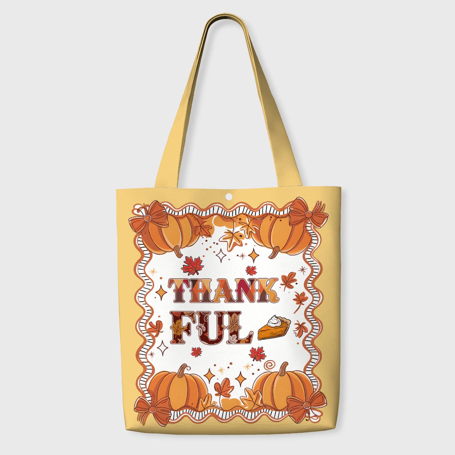 Thankful Pumpkin Fall Tote Bag for Thanksgiving Gift Daily Use
