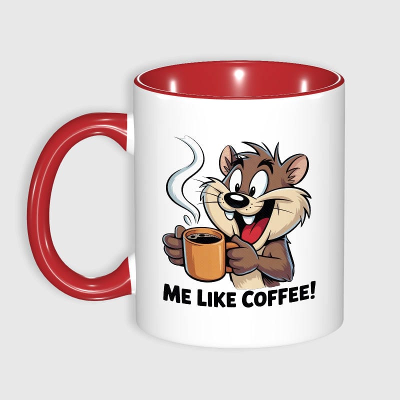 Funny Squirrel Quote 11oz Red Mug for Coffee Lovers Gift