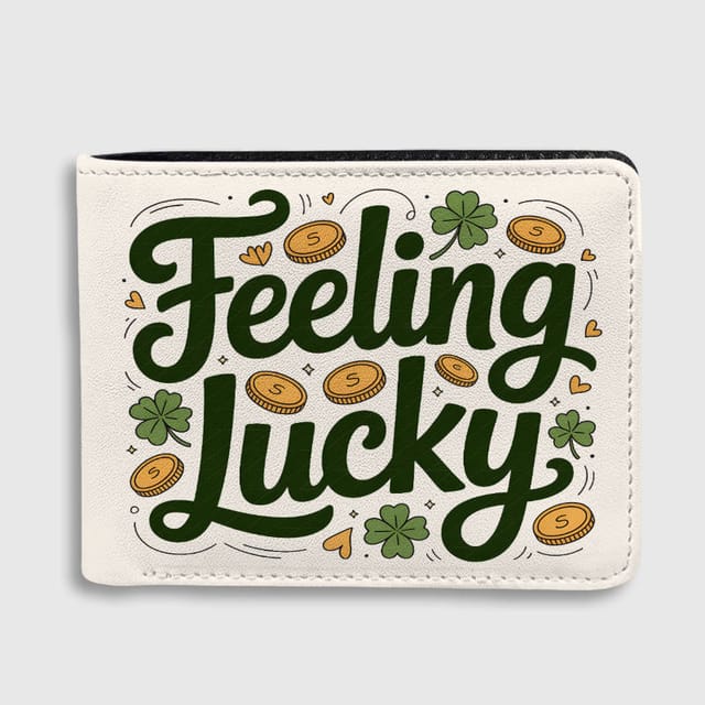 Feeling Lucky St. Patrick's Day Bi-Fold Wallet for Men Women Holiday Birthday Gift