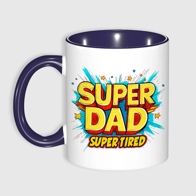Super Dad Super Tired Funny Coffee Mug for Dad Father's Day Gift