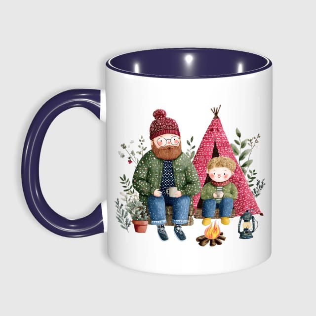 11oz Navy Dad & Son Camping Fishing Coffee Mug for Father's Day