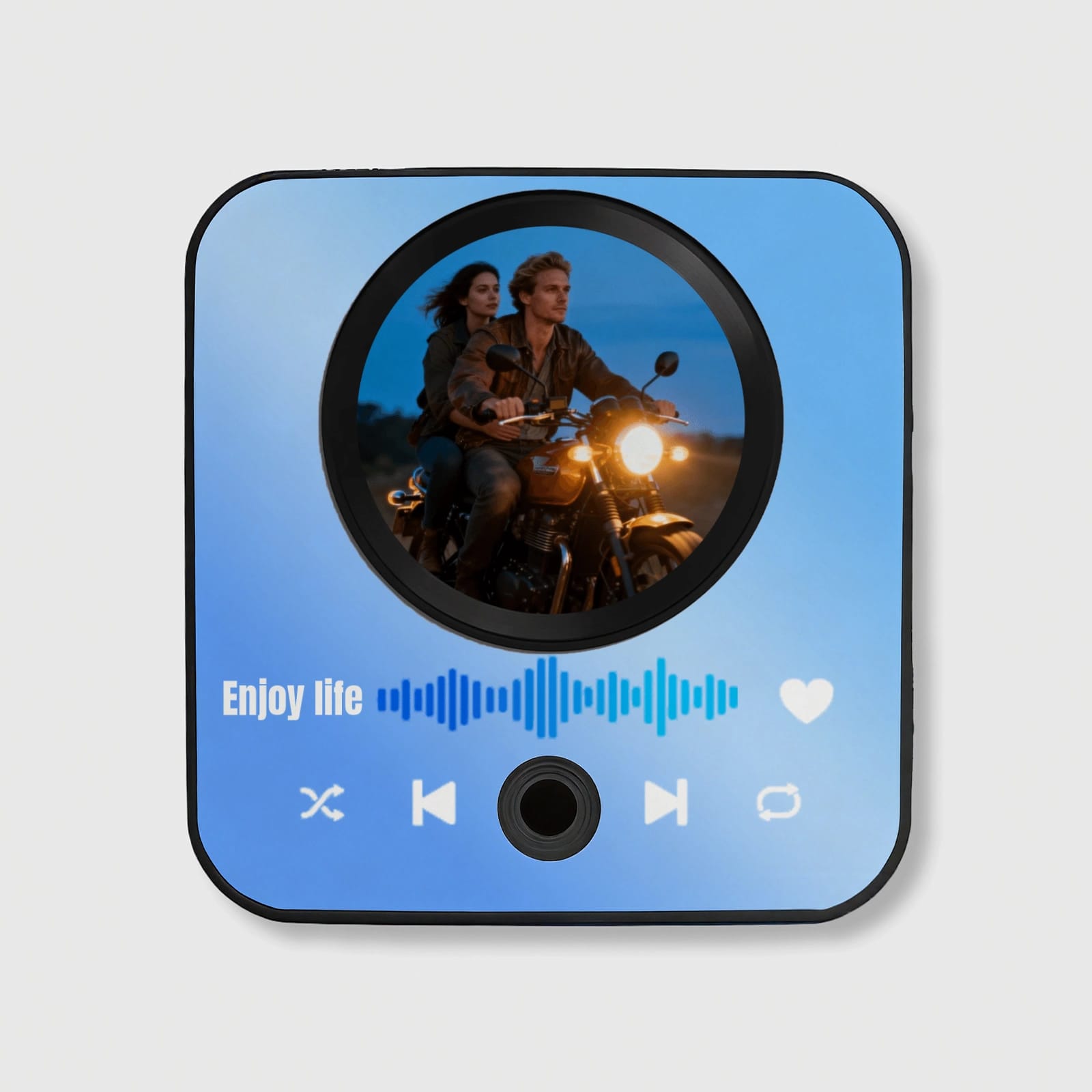 Custom Couple Motorcycle Music Fridge Magnet for Anniversary Gift