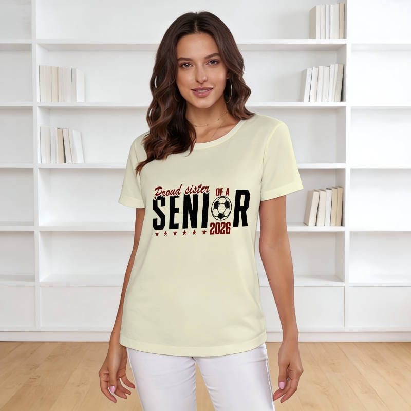 Proud Soccer Senior Sister T-Shirt for 2026 Graduation Gift