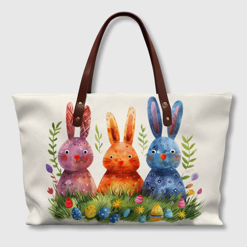 Watercolor Easter Bunny Tote Bag for Women Daily Gifts