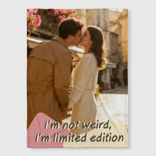 Romantic Quote Custom Photo Throw Blanket for Couples Anniversary Gift