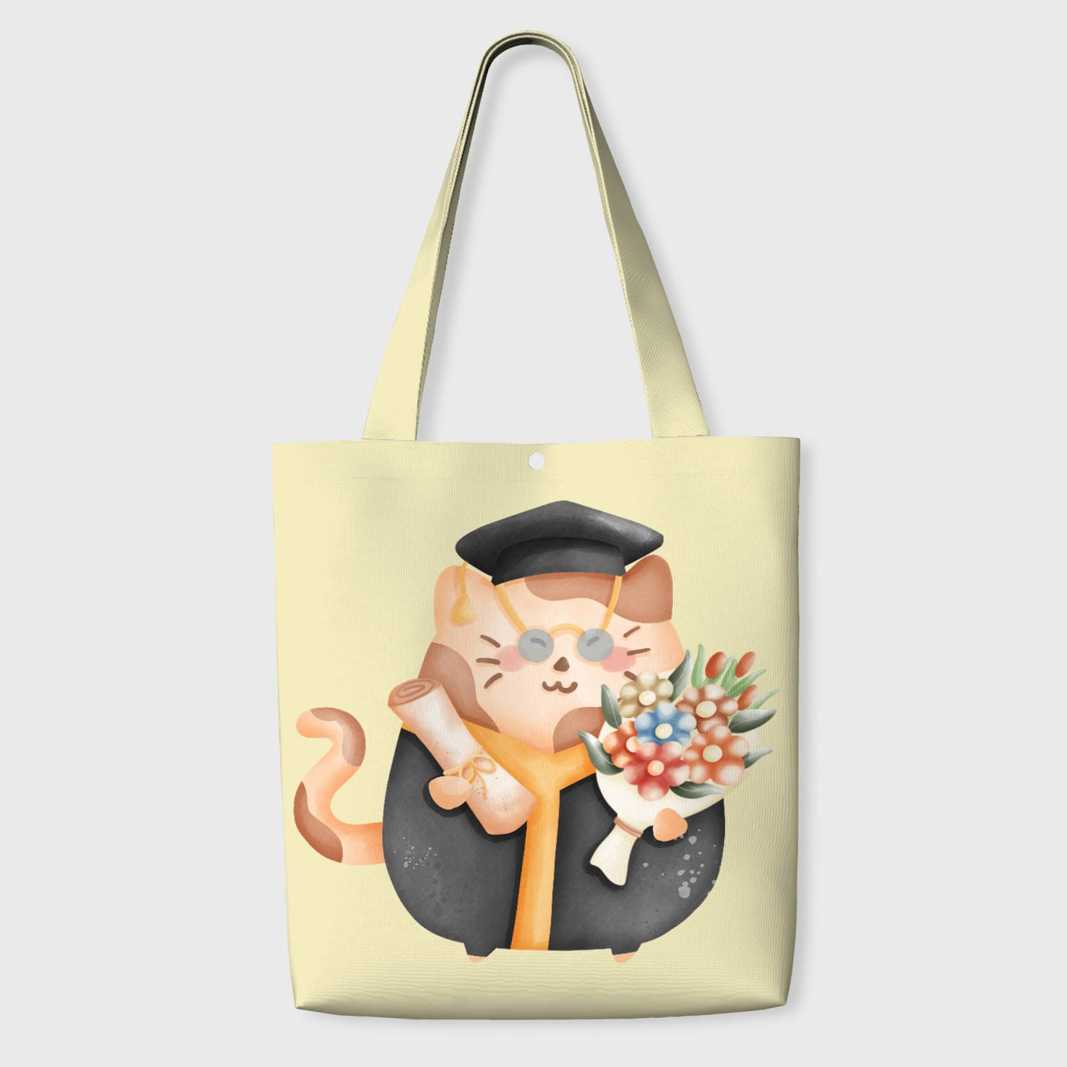 Cute Grad Cat Tote Bag for Cat Lovers Graduation Gift
