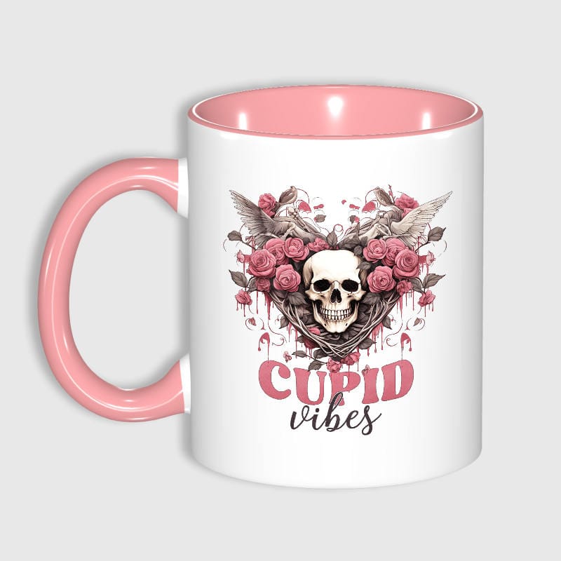 Gothic Skull Rose 11oz Mug for Goth Valentine's Day Gift