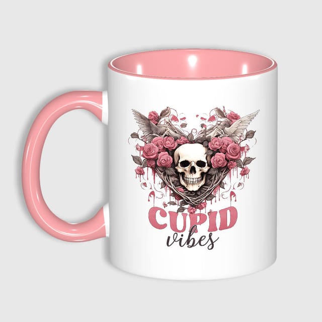 Gothic Skull Rose 11oz Mug for Goth Valentine's Day Gift