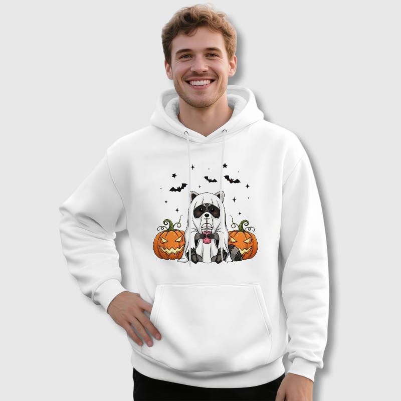 Ghost Raccoon Halloween Hoodie for Pet Lovers