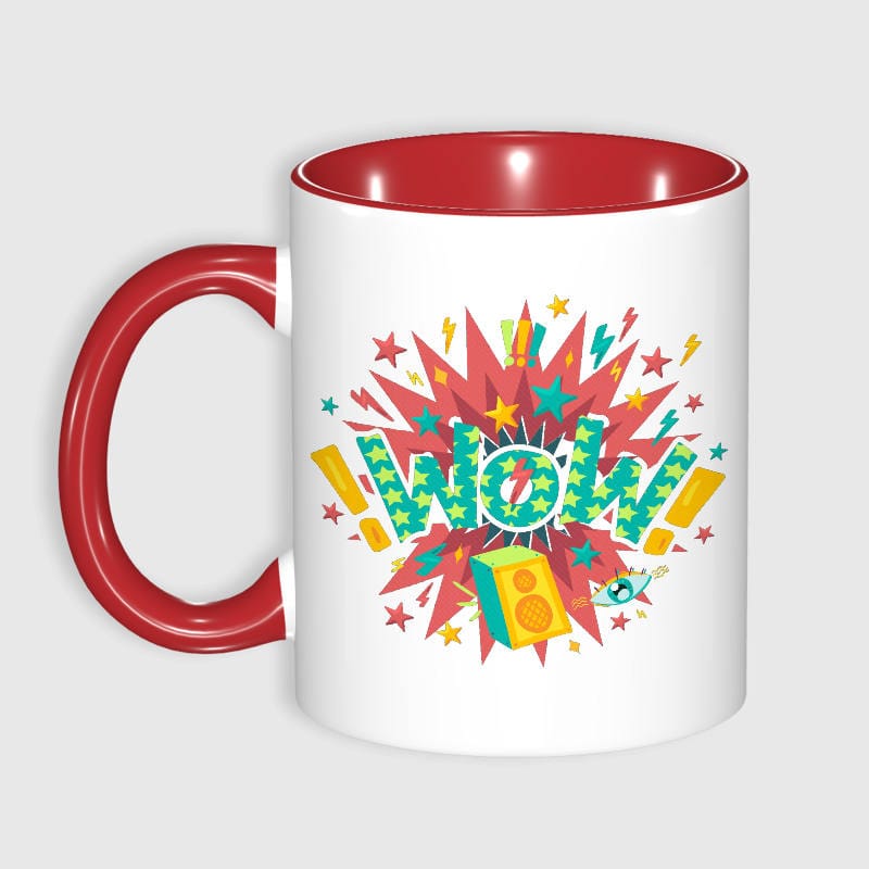 Retro Pop Art WOW 11oz Mug for Friends Birthday Gift