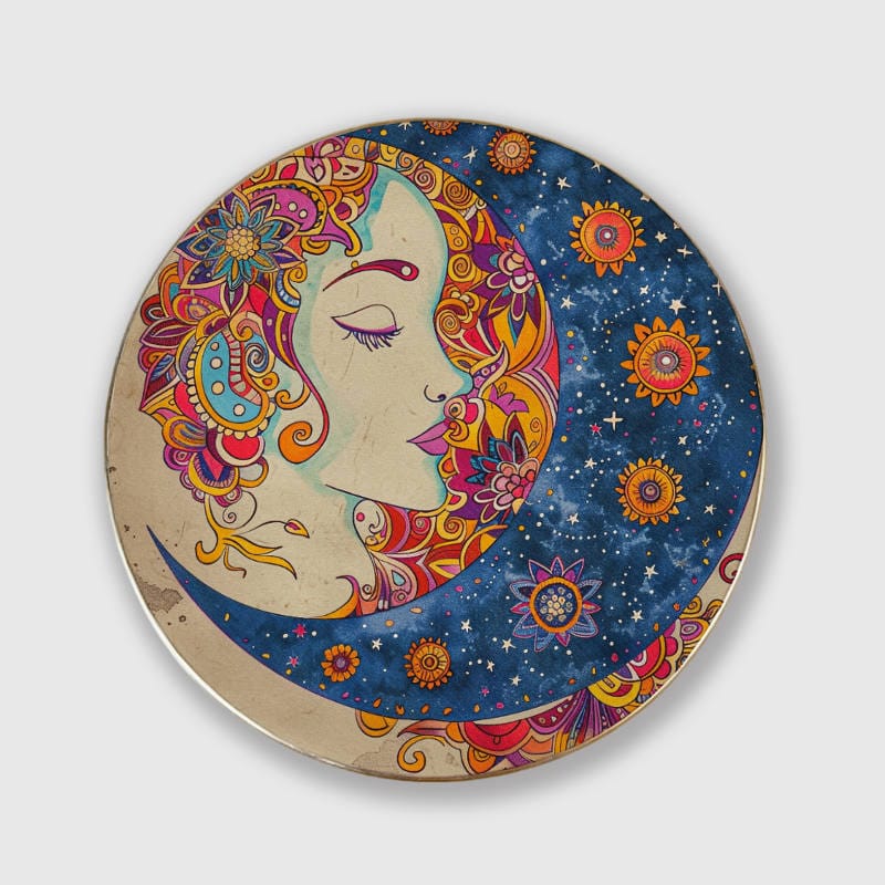 Boho Moon Goddess Ceramic Trinket Dish for Her Birthday Gift