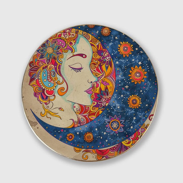Boho Moon Goddess Ceramic Trinket Dish for Her Birthday Gift