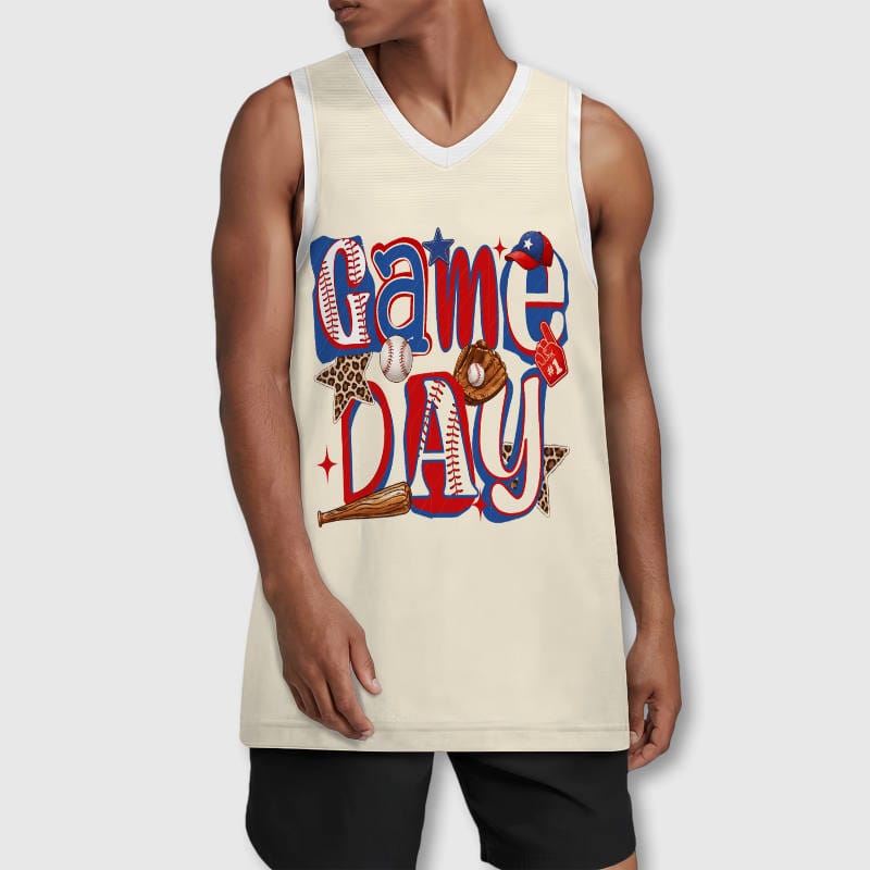 Baseball Game Day Basketball Jersey for Men Game Day Wear