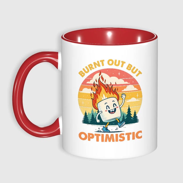 Funny Burnt Out Quote Coffee Mug for Coworker Birthday Gift