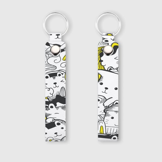 Custom Leather Keychain, Personalized PU Keychain, Custom Name Keyring, Minimalist Personalized Gift for Him or Her