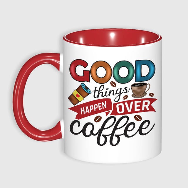 11oz 'Good Things Over Coffee' Mug for Coffee Lovers Gift