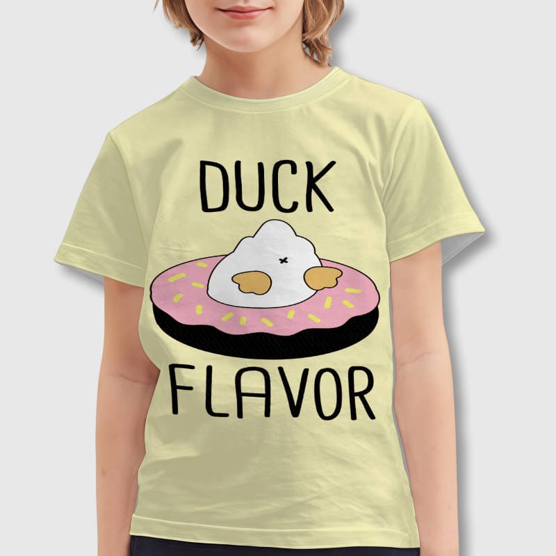 Cute Duck Donut Kids T-Shirt for Daily Wear Birthday Gift