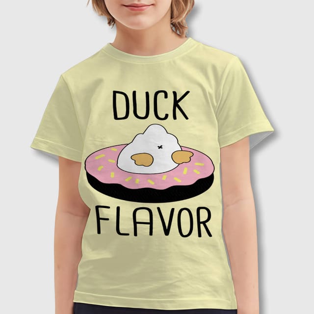 Cute Duck Donut Kids T-Shirt for Daily Wear Birthday Gift