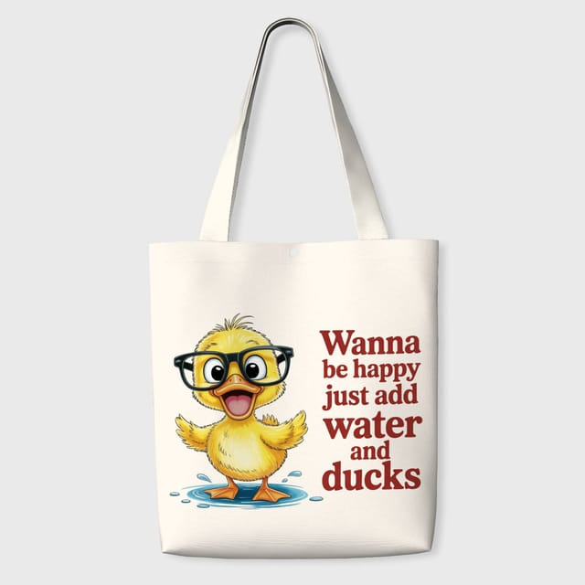 Cute Duck Funny Quote Tote Bag for Duck Lovers Daily Use