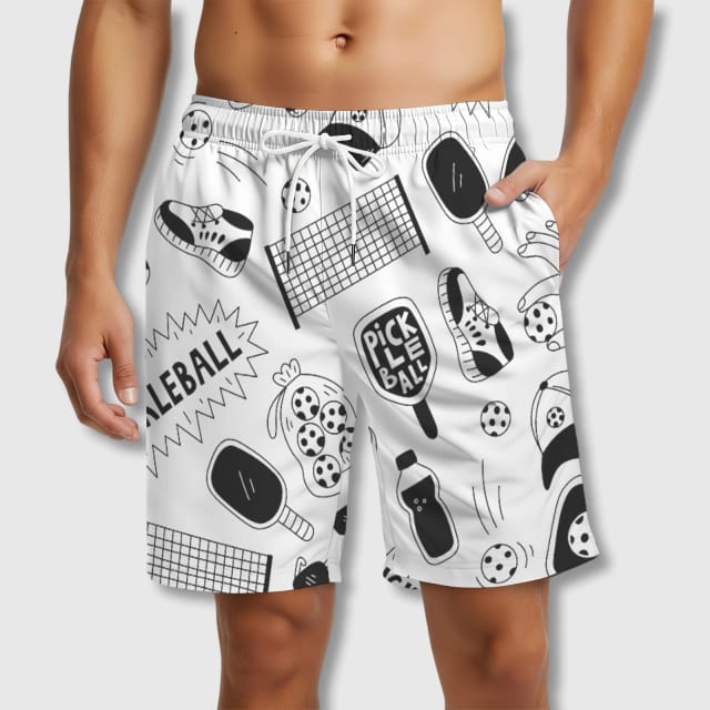 Pickleball Graphic Athletic Shorts for Men Summer Wear
