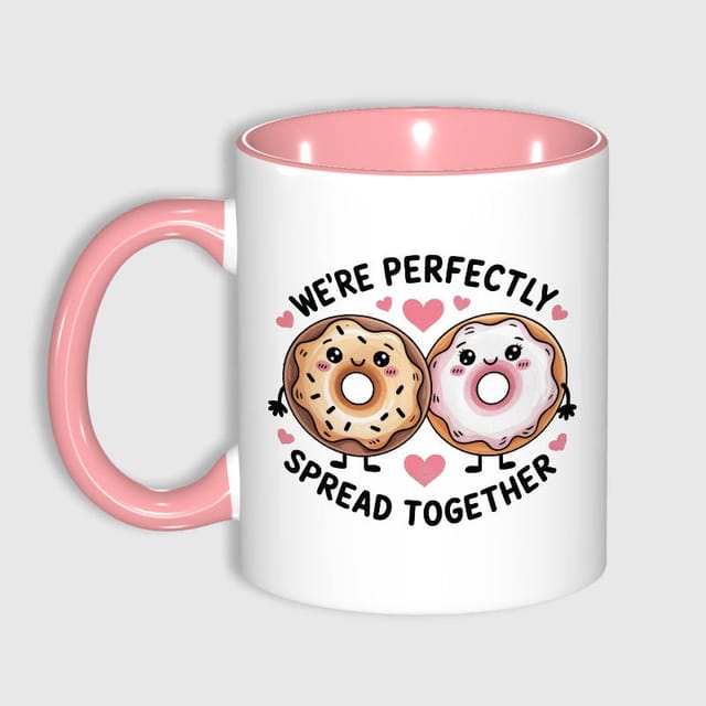 Cute Donut Pun 11oz Pink Mug for Couple Valentine Gift
