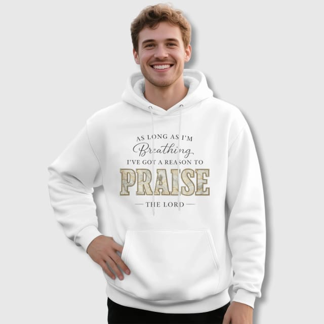 Christian Praise Quote Pullover Hoodie for Men Daily Wear
