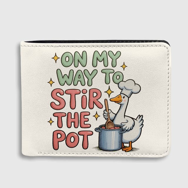 Funny Stir The Pot Goose Bifold Wallet for Friend Daily Gift