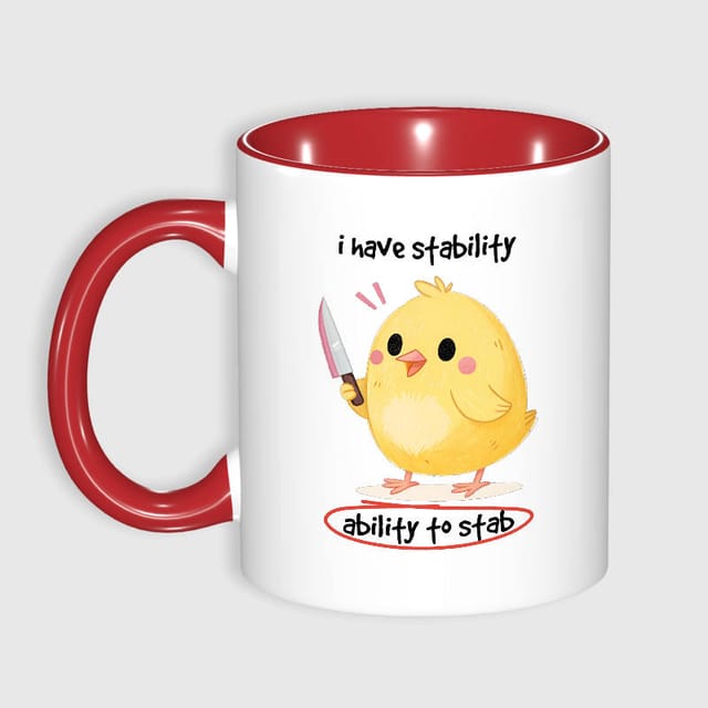Funny Chick Stab Pun 11oz Mug for Friend Birthday Gag Gift