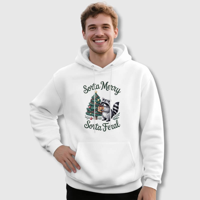 Funny Raccoon Quote Hoodie for Christmas Casual Wear