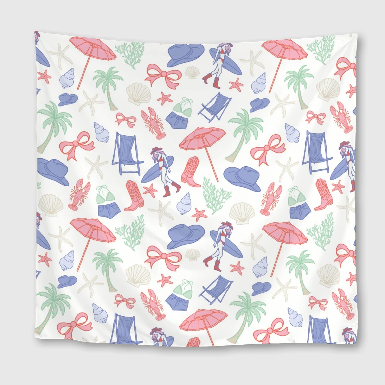 Coastal Cowgirl Surf Square Towel for Summer Beach Days