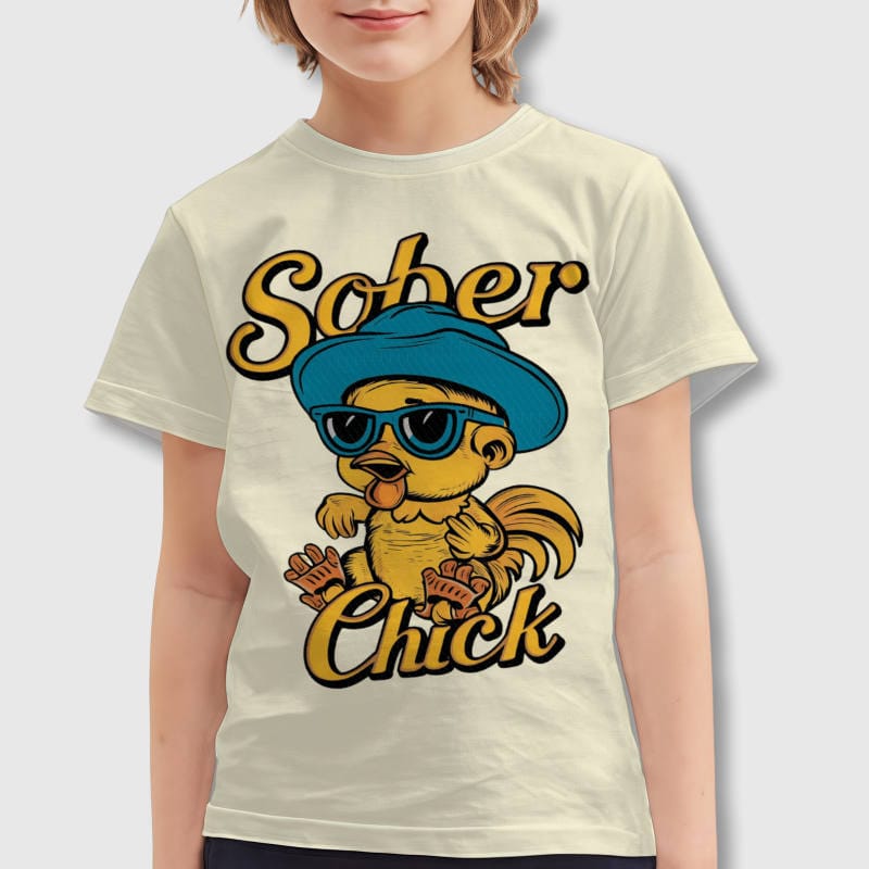 Funny Sober Chick Kids T-Shirt for Easter Gift
