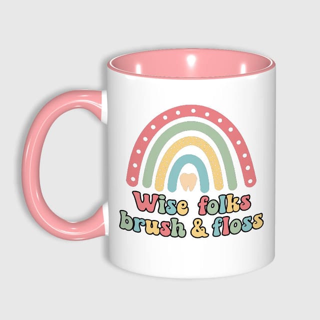 Dental Quote Boho Rainbow Mug for Dentist Daily Use
