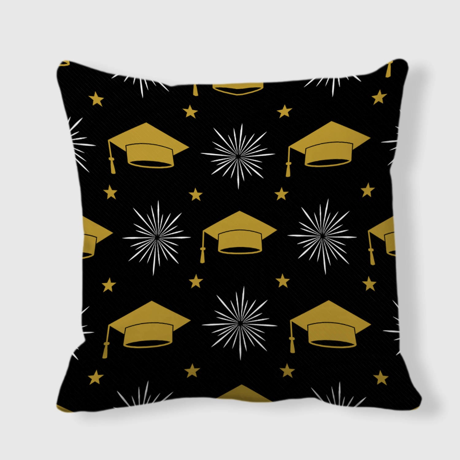 Gold Grad Cap Throw Pillow for Grads Graduation Gift