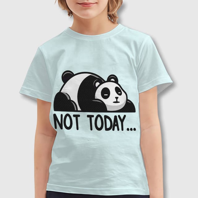 Funny Not Today Panda Kids T-Shirt for Boys Girls Birthday Gift